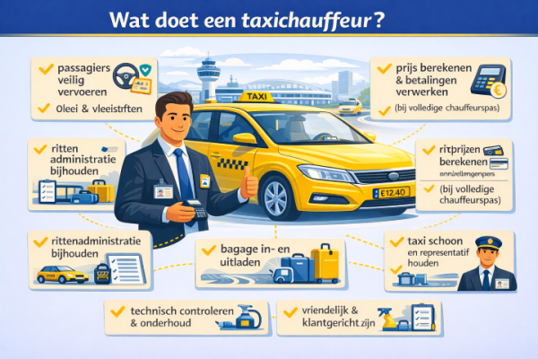 Alles over het beroep taxichauffeur Wat doet een taxichauffeur